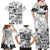 Aloha Vintage Quilt Family Matching Off Shoulder Maxi Dress and Hawaiian Shirt Hawaiian Seamless - White LT7 - Polynesian Pride