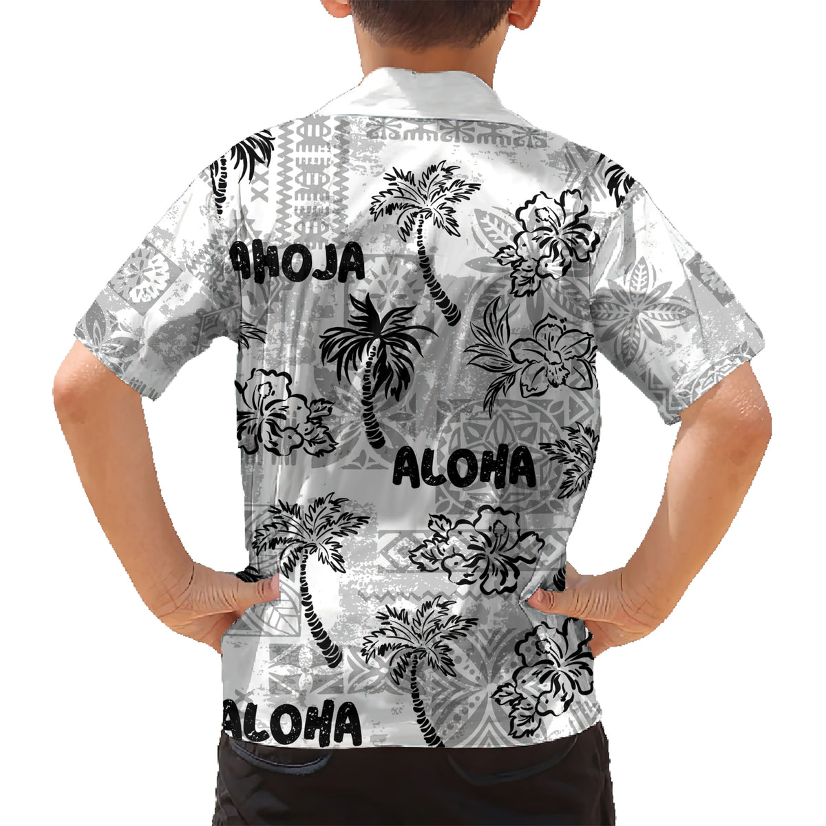 Aloha Vintage Quilt Kid Hawaiian Shirt Hawaiian Seamless - White LT7 - Polynesian Pride