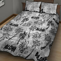 Aloha Vintage Quilt Quilt Bed Set Hawaiian Seamless - White LT7 - Polynesian Pride