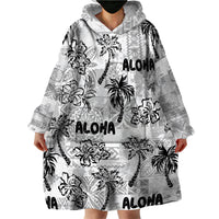 Aloha Vintage Quilt Wearable Blanket Hoodie Hawaiian Seamless - White LT7 - Polynesian Pride
