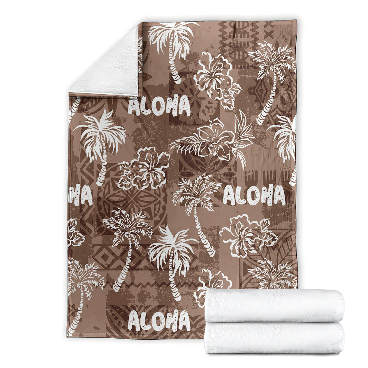Aloha Vintage Quilt Blanket Hawaiian Seamless - Brown LT7 - Polynesian Pride