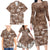 Aloha Vintage Quilt Family Matching Long Sleeve Bodycon Dress and Hawaiian Shirt Hawaiian Seamless - Brown LT7 - Polynesian Pride