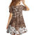 Aloha Vintage Quilt Family Matching Puletasi Dress and Hawaiian Shirt Hawaiian Seamless - Brown LT7 - Polynesian Pride