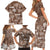 Aloha Vintage Quilt Family Matching Short Sleeve Bodycon Dress and Hawaiian Shirt Hawaiian Seamless - Brown LT7 - Polynesian Pride