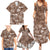 Aloha Vintage Quilt Family Matching Summer Maxi Dress and Hawaiian Shirt Hawaiian Seamless - Brown LT7 - Polynesian Pride