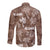 Aloha Vintage Quilt Long Sleeve Button Shirt Hawaiian Seamless - Brown LT7 - Polynesian Pride
