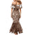 Aloha Vintage Quilt Mermaid Dress Hawaiian Seamless - Brown LT7 - Polynesian Pride