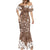 Aloha Vintage Quilt Mermaid Dress Hawaiian Seamless - Brown LT7 - Polynesian Pride