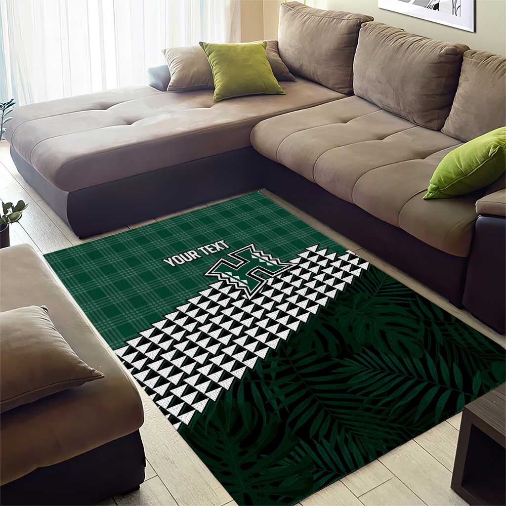 Rainbow Warriors Hawaii Personalized Palaka Area Rug - Polynesian Pride