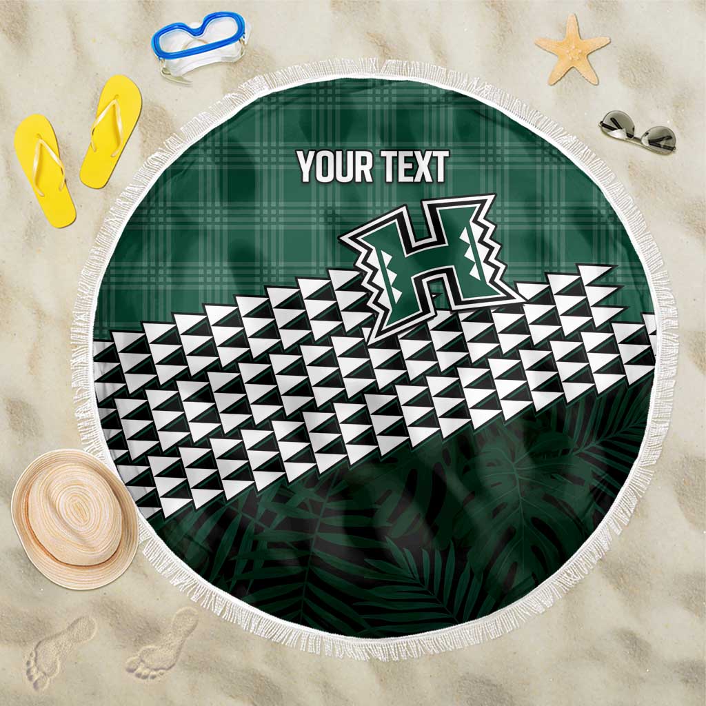 Rainbow Warriors Hawaii Personalized Palaka Beach Blanket - Polynesian Pride