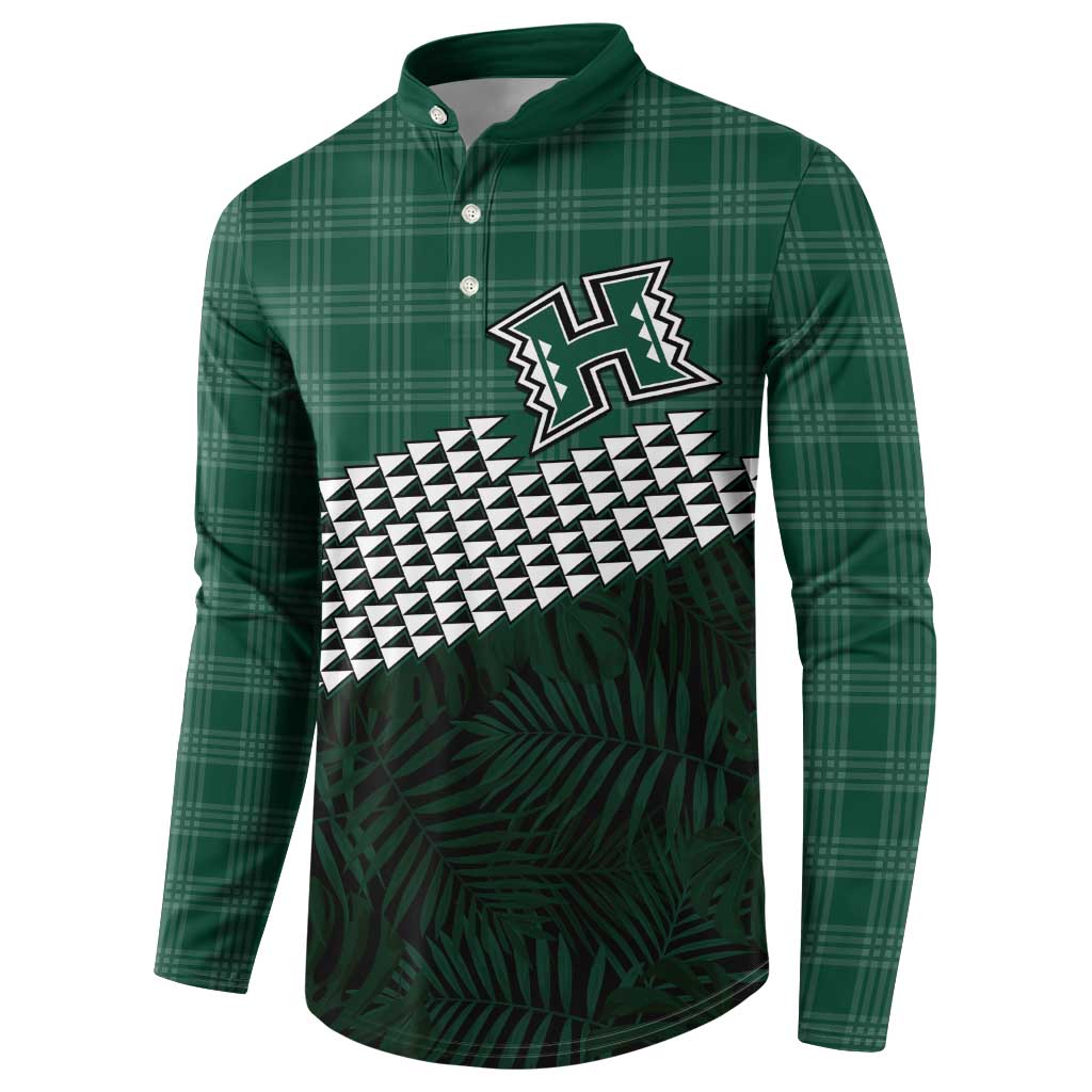 Rainbow Warriors Hawaii Personalized Palaka Button Sweatshirt LT7 - Polynesian Pride