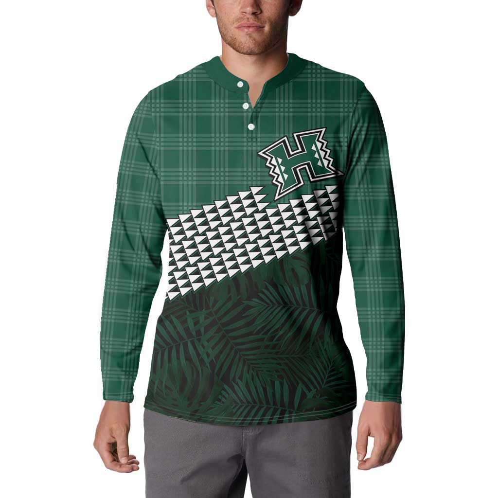 Rainbow Warriors Hawaii Personalized Palaka Button Sweatshirt LT7 - Polynesian Pride
