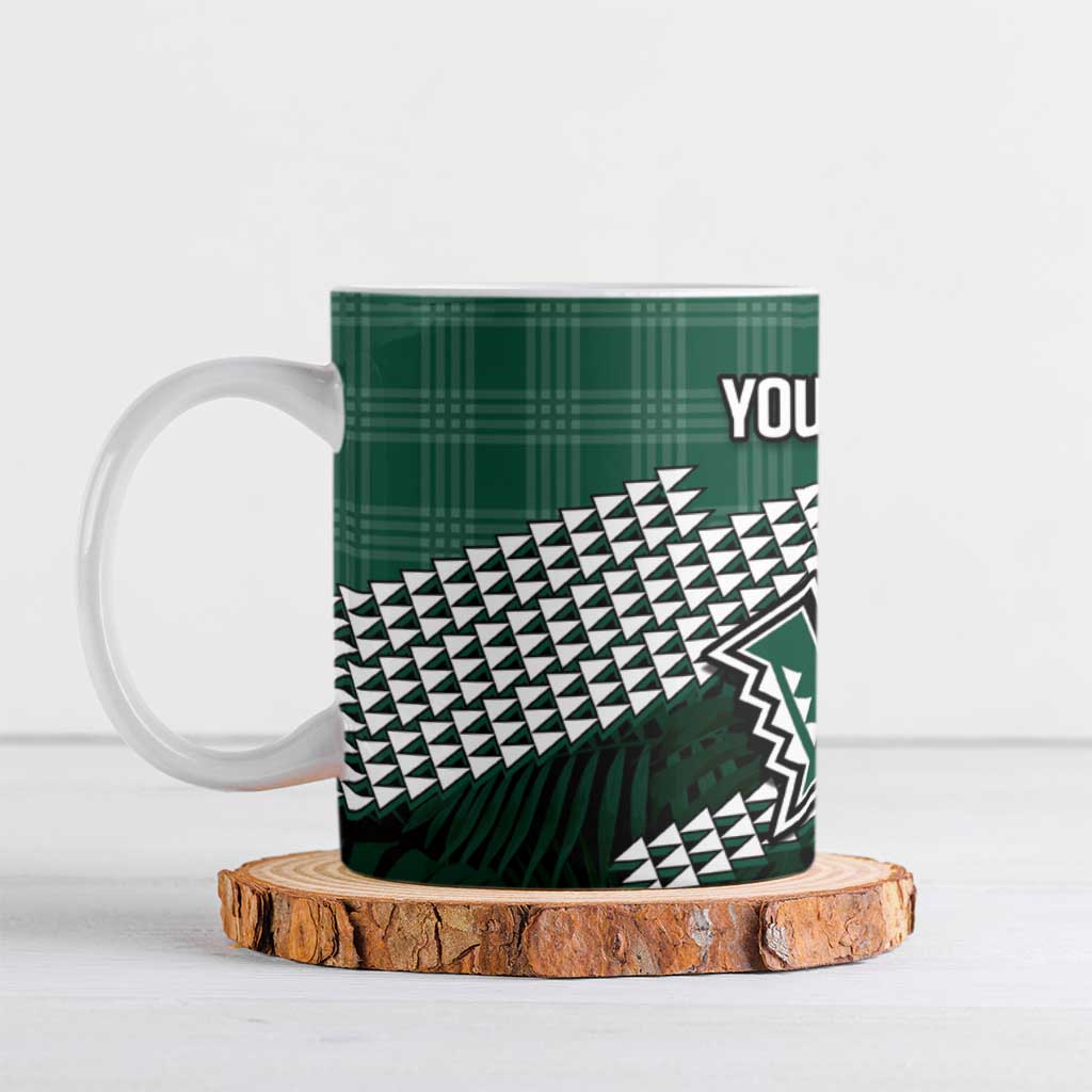 Rainbow Warriors Hawaii Personalized Palaka Ceramic Mug LT7 Green - Polynesian Pride