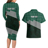 Rainbow Warriors Hawaii Personalized Palaka Couples Matching Long Sleeve Bodycon Dress and Hawaiian Shirt LT7 - Polynesian Pride