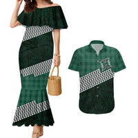 Rainbow Warriors Hawaii Personalized Palaka Couples Matching Mermaid Dress and Hawaiian Shirt LT7 Green - Polynesian Pride