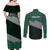 Rainbow Warriors Hawaii Personalized Palaka Couples Matching Off Shoulder Maxi Dress and Long Sleeve Button Shirt LT7 - Polynesian Pride