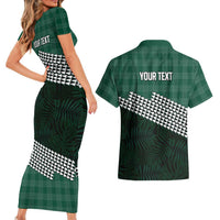 Rainbow Warriors Hawaii Personalized Palaka Couples Matching Short Sleeve Bodycon Dress and Hawaiian Shirt LT7 - Polynesian Pride