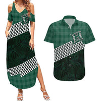 Rainbow Warriors Hawaii Personalized Palaka Couples Matching Summer Maxi Dress and Hawaiian Shirt LT7 Green - Polynesian Pride