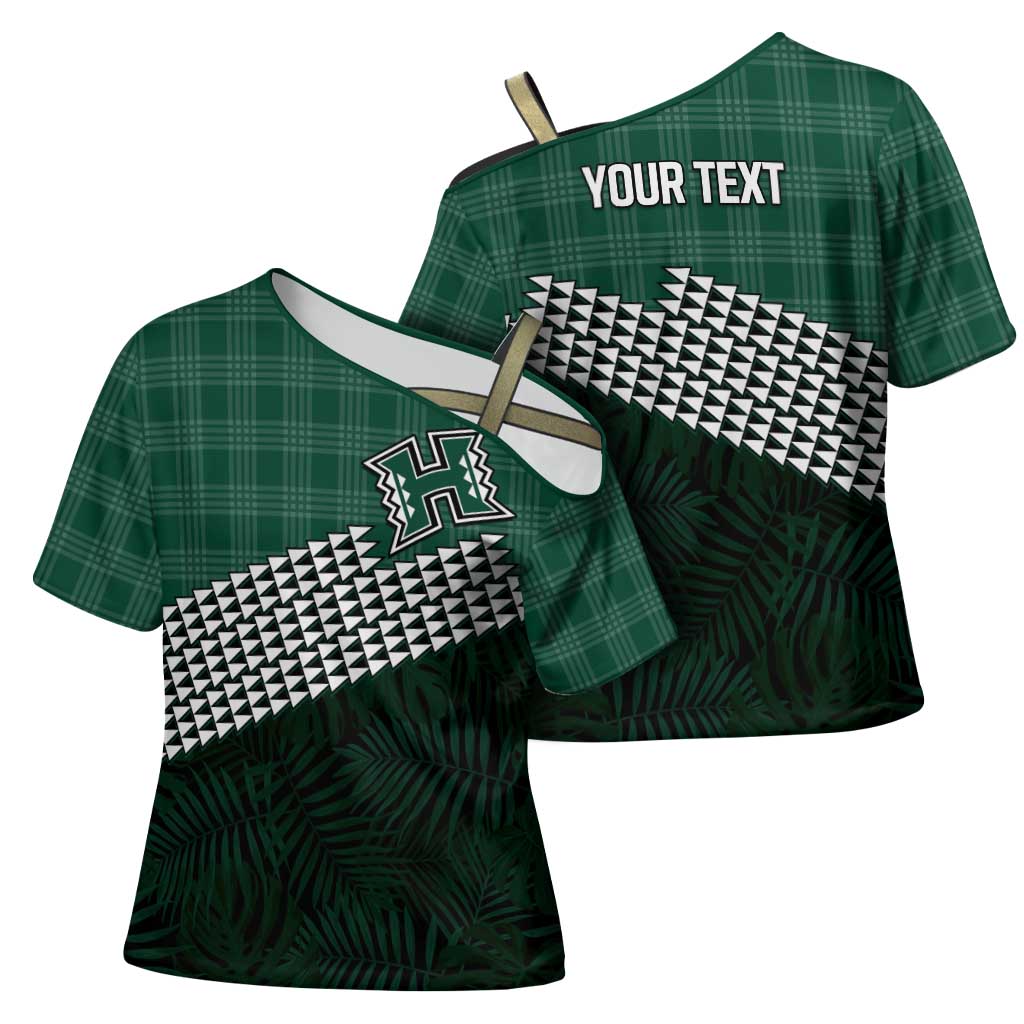 Rainbow Warriors Hawaii Personalized Palaka Cross Shoulder Shirt LT7 - Polynesian Pride