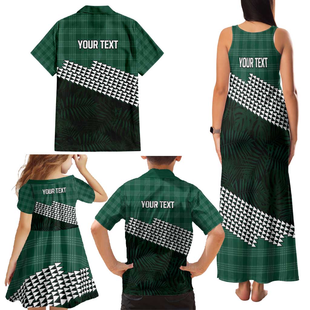 Rainbow Warriors Hawaii Personalized Palaka Family Matching Tank Maxi Dress and Hawaiian Shirt - Polynesian Pride