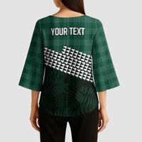 Rainbow Warriors Hawaii Personalized Palaka Kimono Sleeve Blouse LT7 - Polynesian Pride