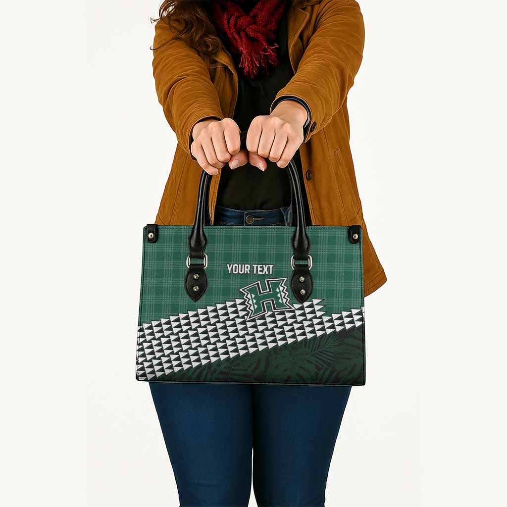 Rainbow Warriors Hawaii Personalized Palaka Leather Bag - Polynesian Pride