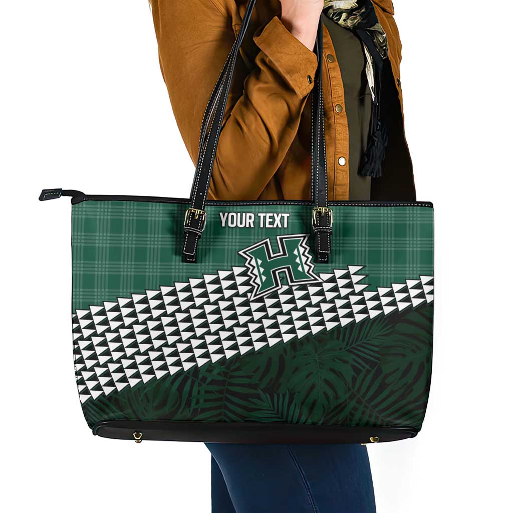 Rainbow Warriors Hawaii Personalized Palaka Leather Tote Bag - Polynesian Pride