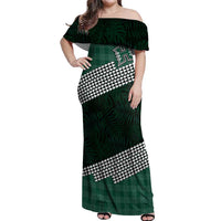 Rainbow Warriors Hawaii Personalized Palaka Off Shoulder Maxi Dress - Polynesian Pride