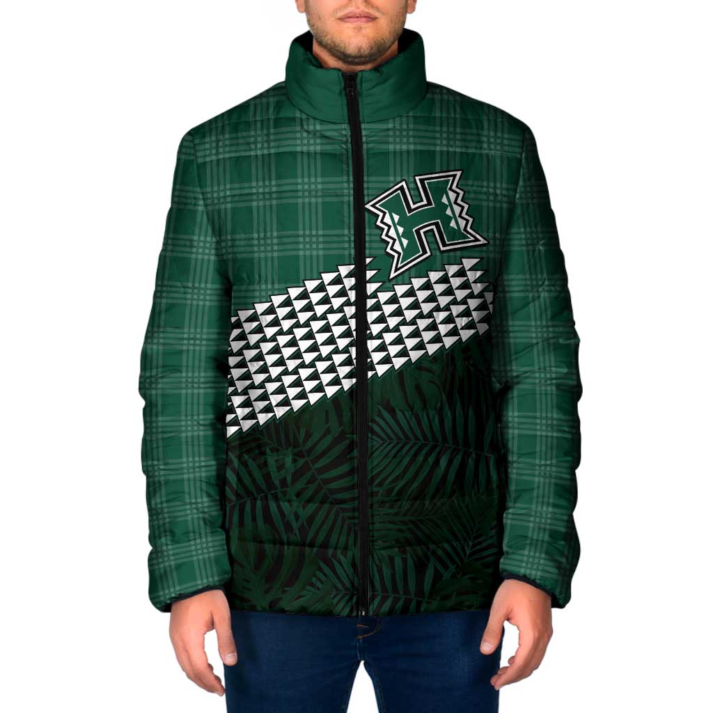 Rainbow Warriors Hawaii Personalized Palaka Padded Jacket LT7 Men Green - Polynesian Pride