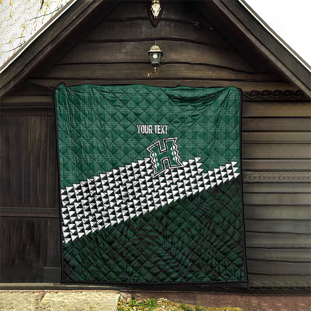 Rainbow Warriors Hawaii Personalized Palaka Quilt - Polynesian Pride