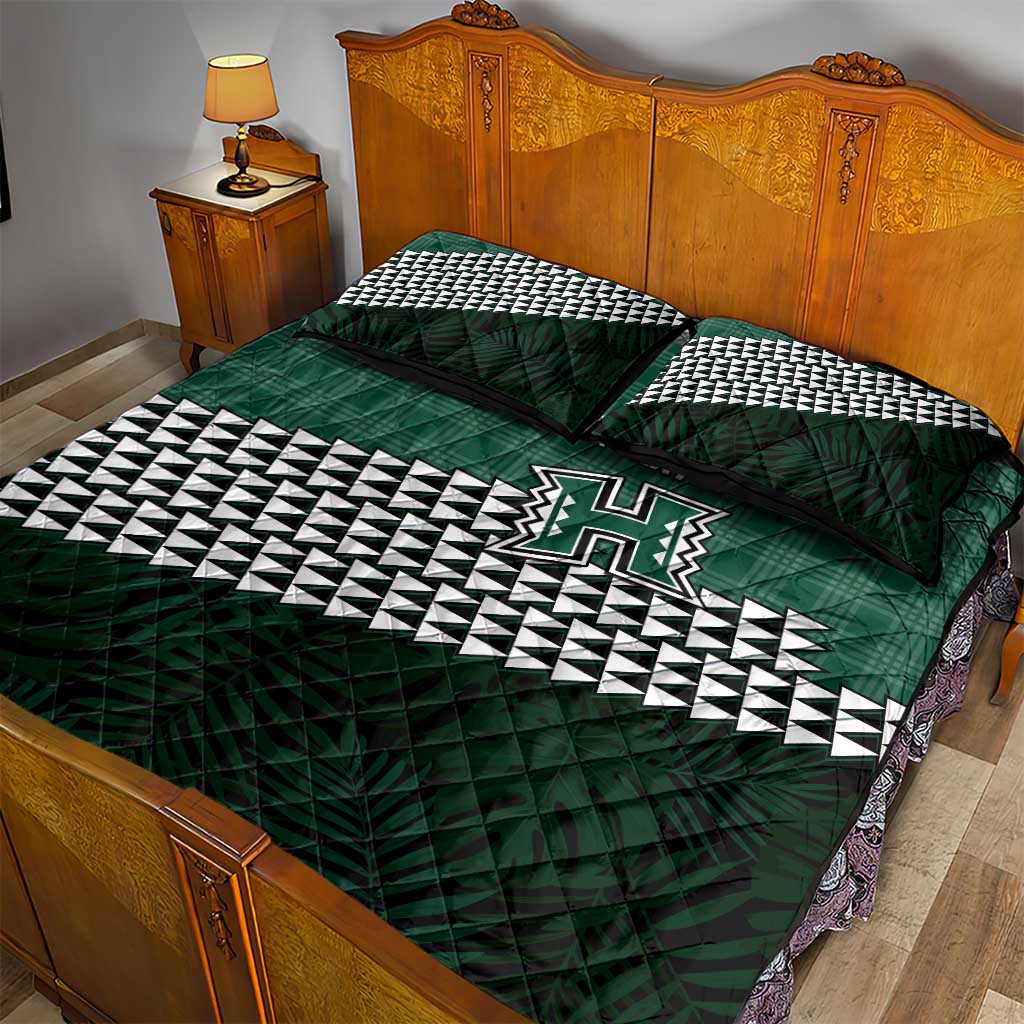 Rainbow Warriors Hawaii Personalized Palaka Quilt Bed Set - Polynesian Pride