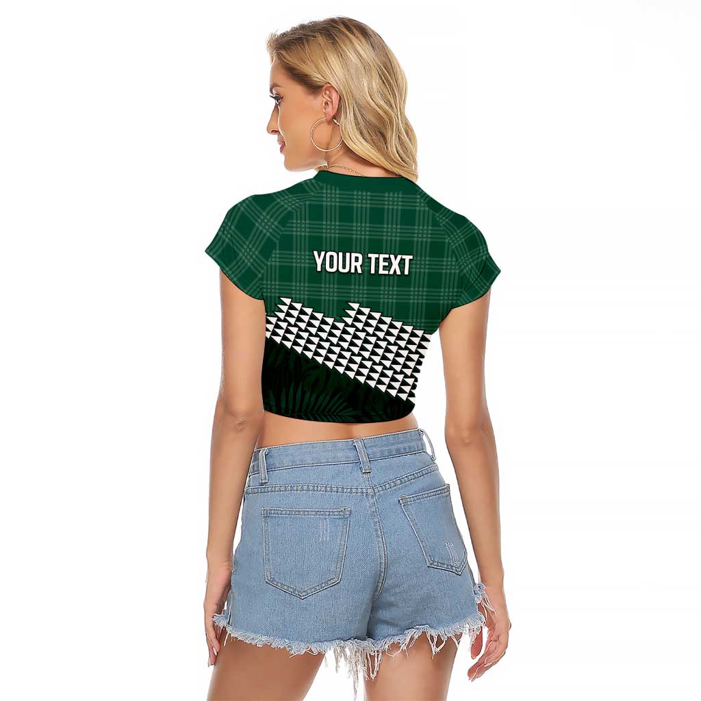 Rainbow Warriors Hawaii Personalized Palaka Raglan Cropped T Shirt LT7 - Polynesian Pride