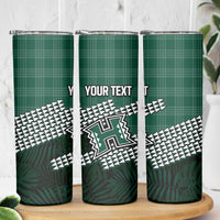 Rainbow Warriors Hawaii Personalized Palaka Skinny Tumbler - Polynesian Pride