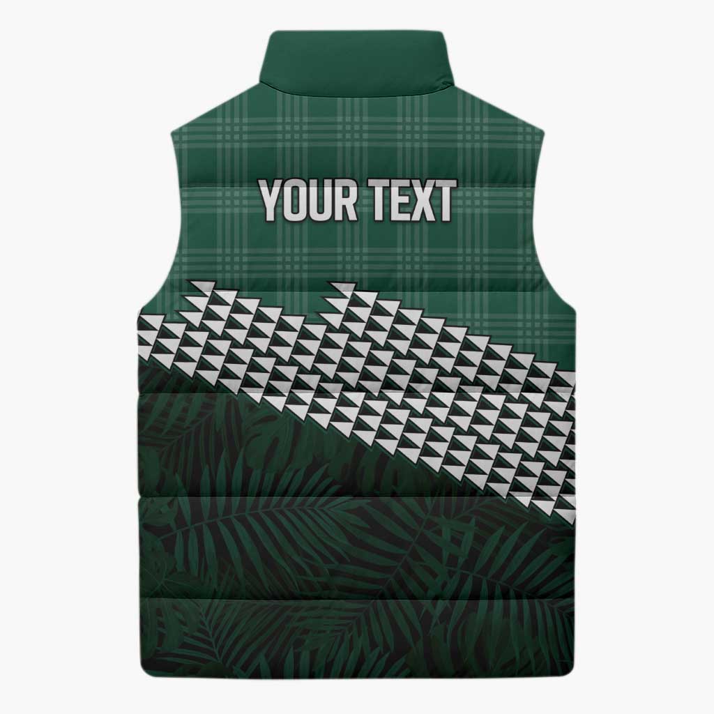 Rainbow Warriors Hawaii Personalized Palaka Sleeveless Puffer Jacket LT7 - Polynesian Pride