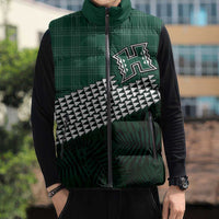Rainbow Warriors Hawaii Personalized Palaka Sleeveless Puffer Jacket LT7 - Polynesian Pride