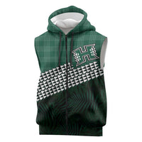 Rainbow Warriors Hawaii Personalized Palaka Sleeveless Zip Hoodie LT7 Green - Polynesian Pride