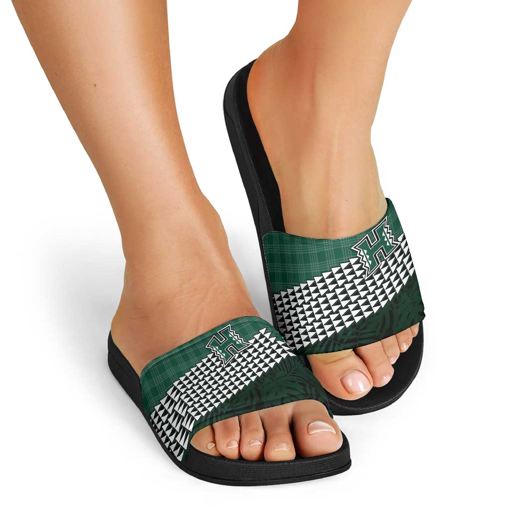 Rainbow Warriors Hawaii Personalized Palaka Slide Sandals - Polynesian Pride