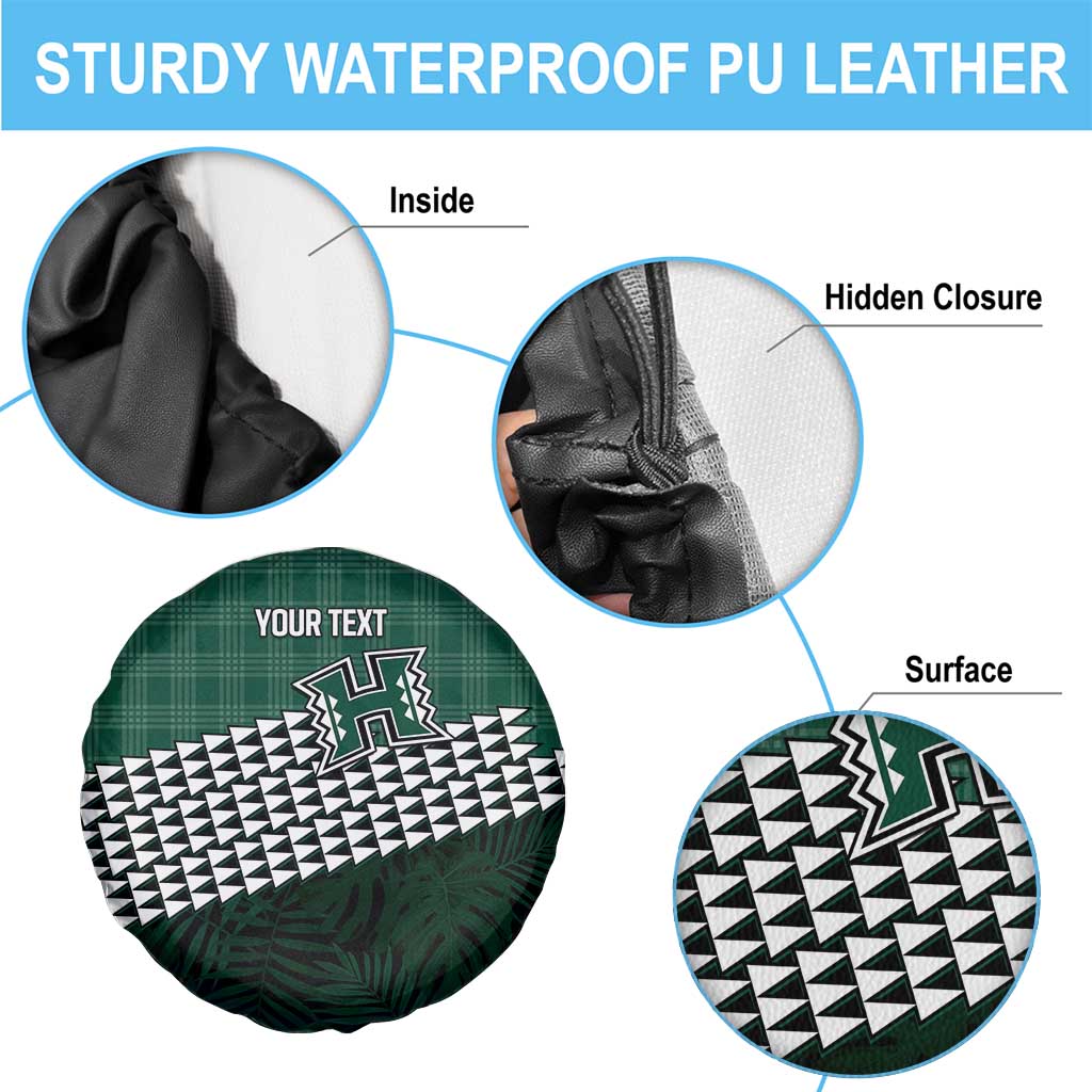 Rainbow Warriors Hawaii Personalized Palaka Spare Tire Cover - Polynesian Pride