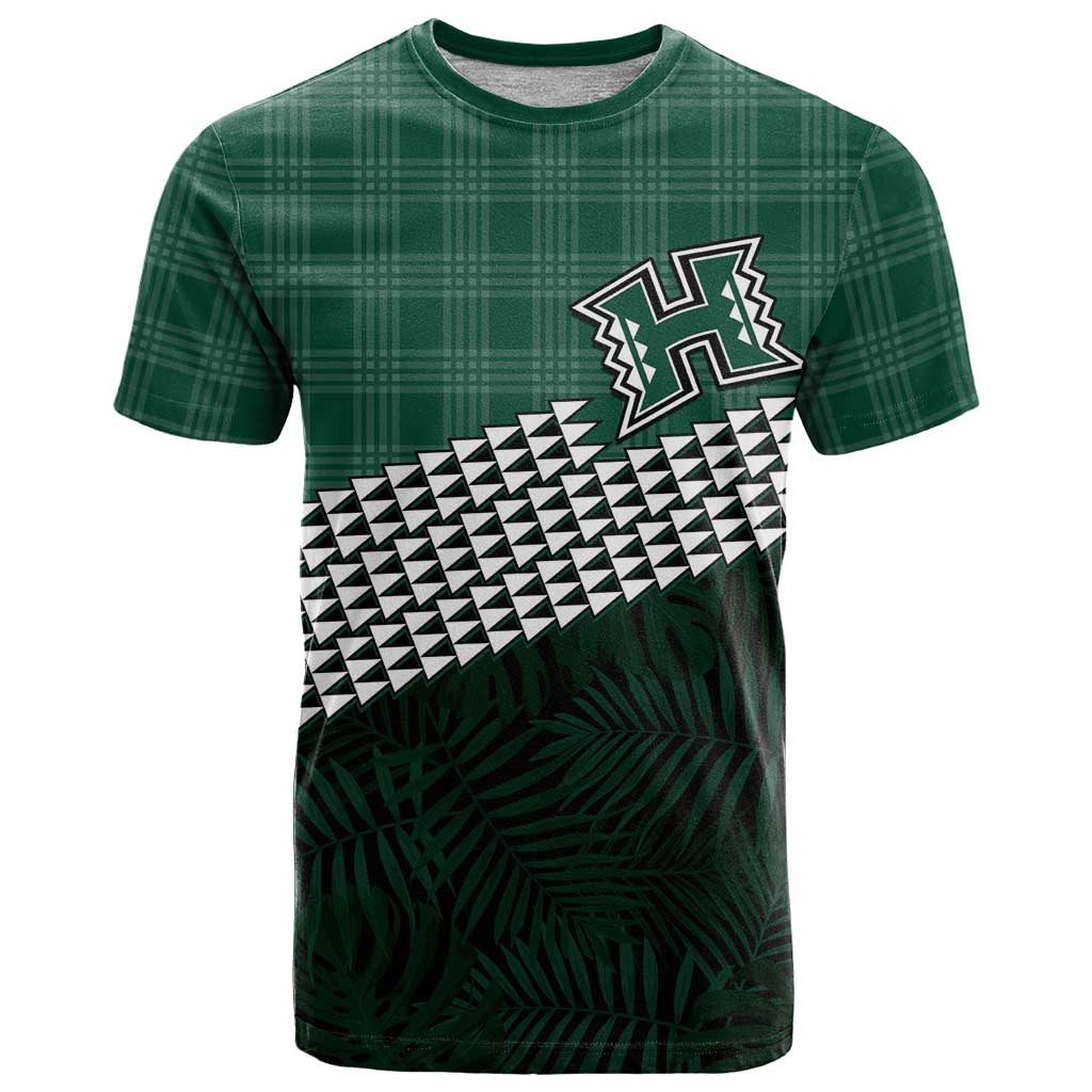 Rainbow Warriors Hawaii Personalized Palaka T Shirt LT7 Green - Polynesian Pride