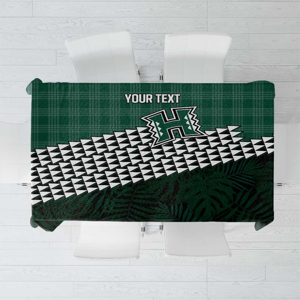 Rainbow Warriors Hawaii Personalized Palaka Tablecloth LT7 Green - Polynesian Pride