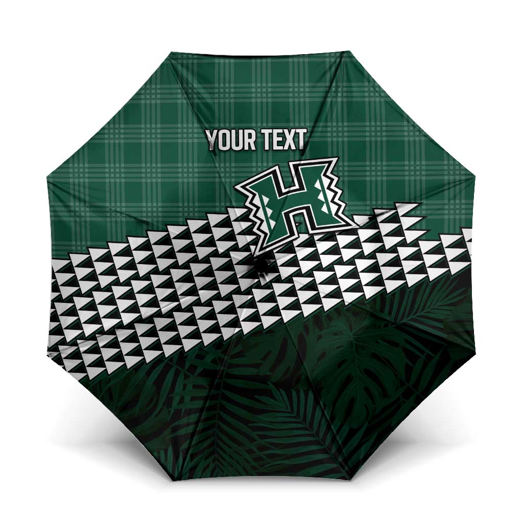 Rainbow Warriors Hawaii Personalized Palaka Umbrella LT7 One Size Folded 11.42 inch Opened Diameter 37.4 inch Green - Polynesian Pride