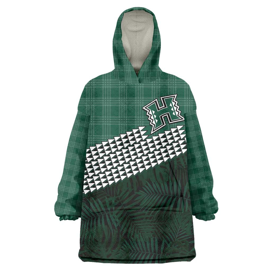 Rainbow Warriors Hawaii Personalized Palaka Wearable Blanket Hoodie LT7 One Size Green - Polynesian Pride