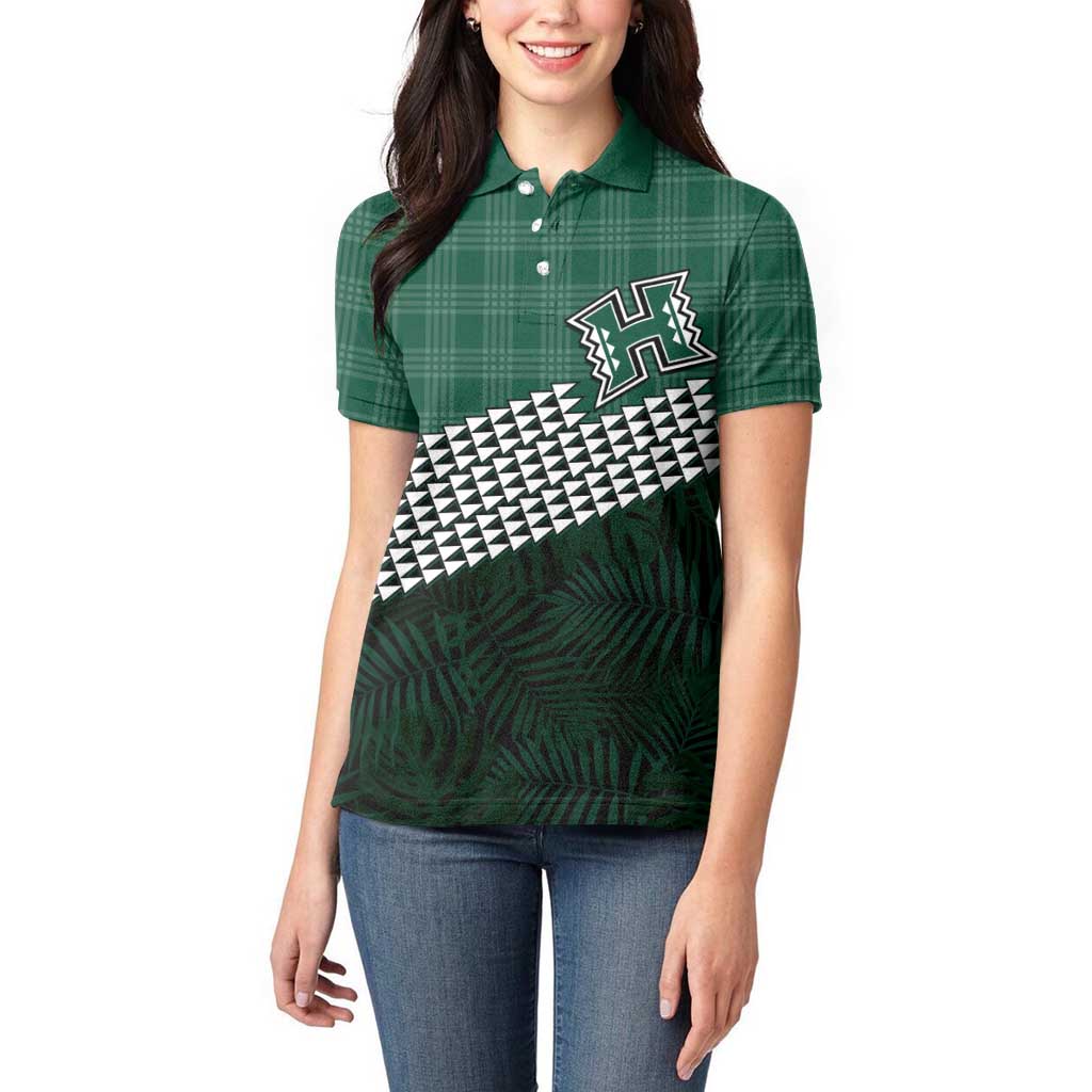 Rainbow Warriors Hawaii Personalized Palaka Women Polo Shirt - Polynesian Pride