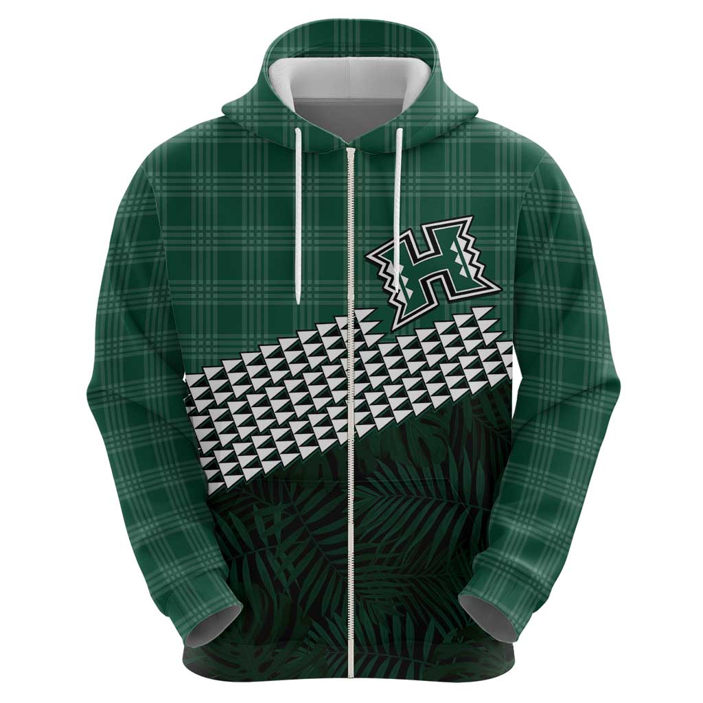Rainbow Warriors Hawaii Personalized Palaka Zip Hoodie LT7 - Polynesian Pride