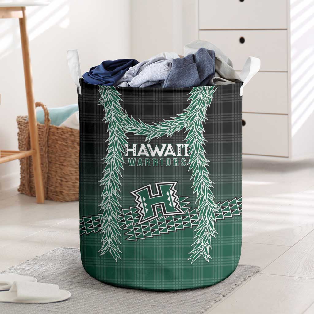 Rainbow Warriors Hawaii Palaka Laundry Basket Maile Lei LT7 Dark Green - Polynesian Pride