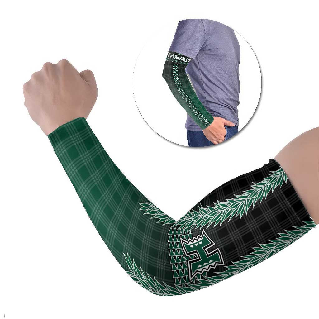Rainbow Warriors Hawaii Palaka Arm Sleeves Maile Lei LT7 Set of 2 Dark Green - Polynesian Pride