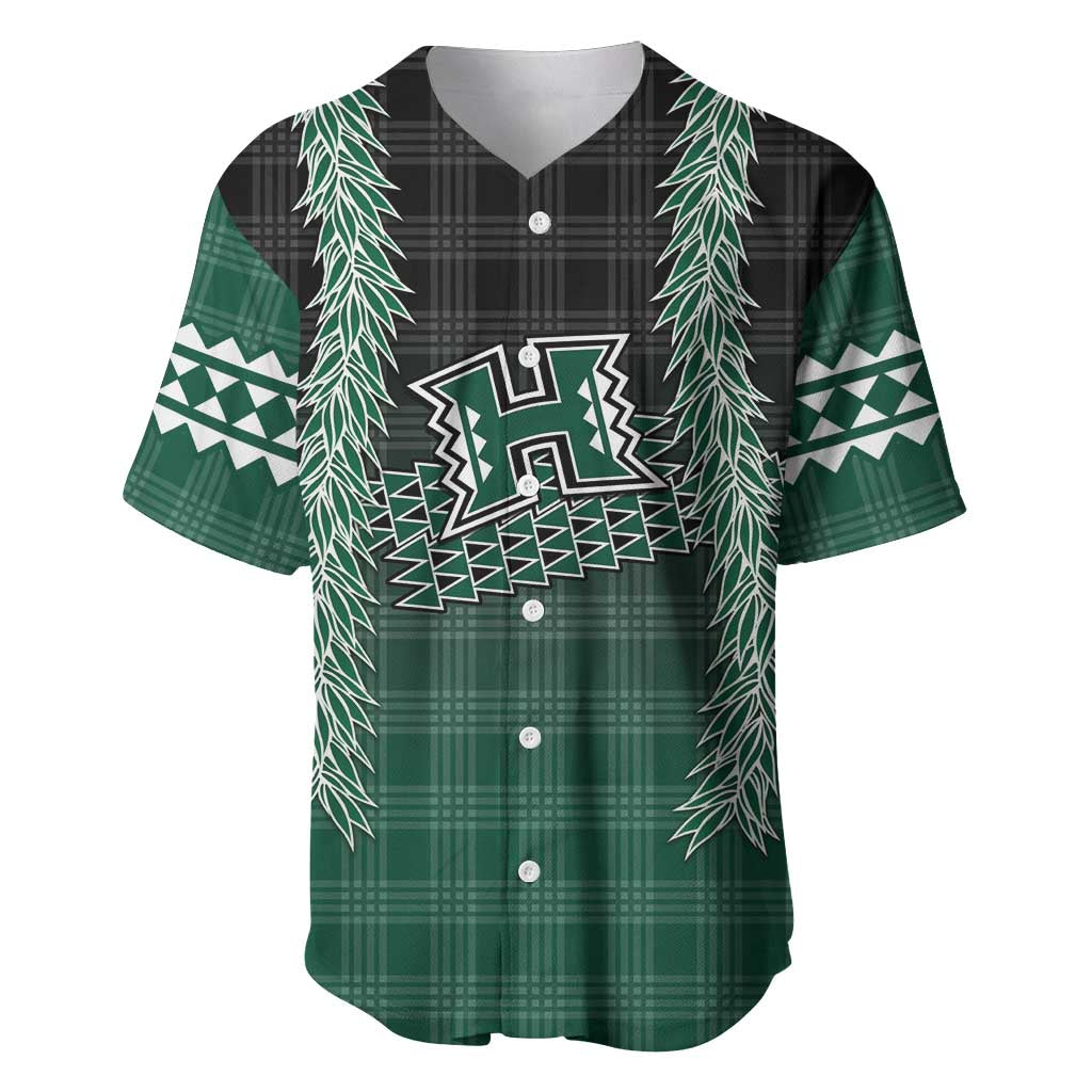 Rainbow Warriors Hawaii Palaka Baseball Jersey Maile Lei LT7 Dark Green - Polynesian Pride