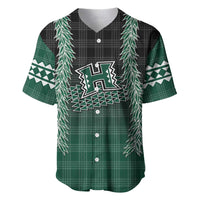 Rainbow Warriors Hawaii Palaka Baseball Jersey Maile Lei LT7 Dark Green - Polynesian Pride