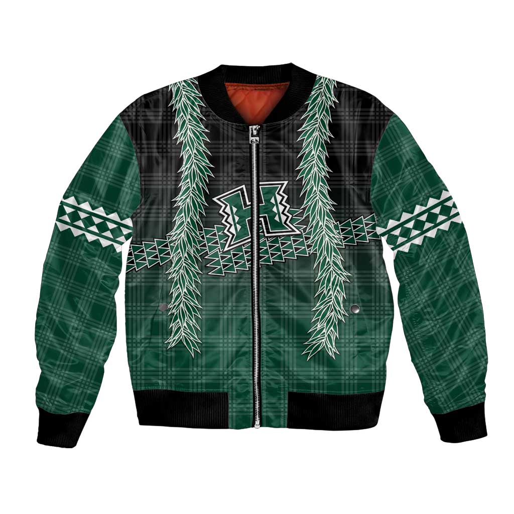 Rainbow Warriors Hawaii Palaka Bomber Jacket Maile Lei - Polynesian Pride