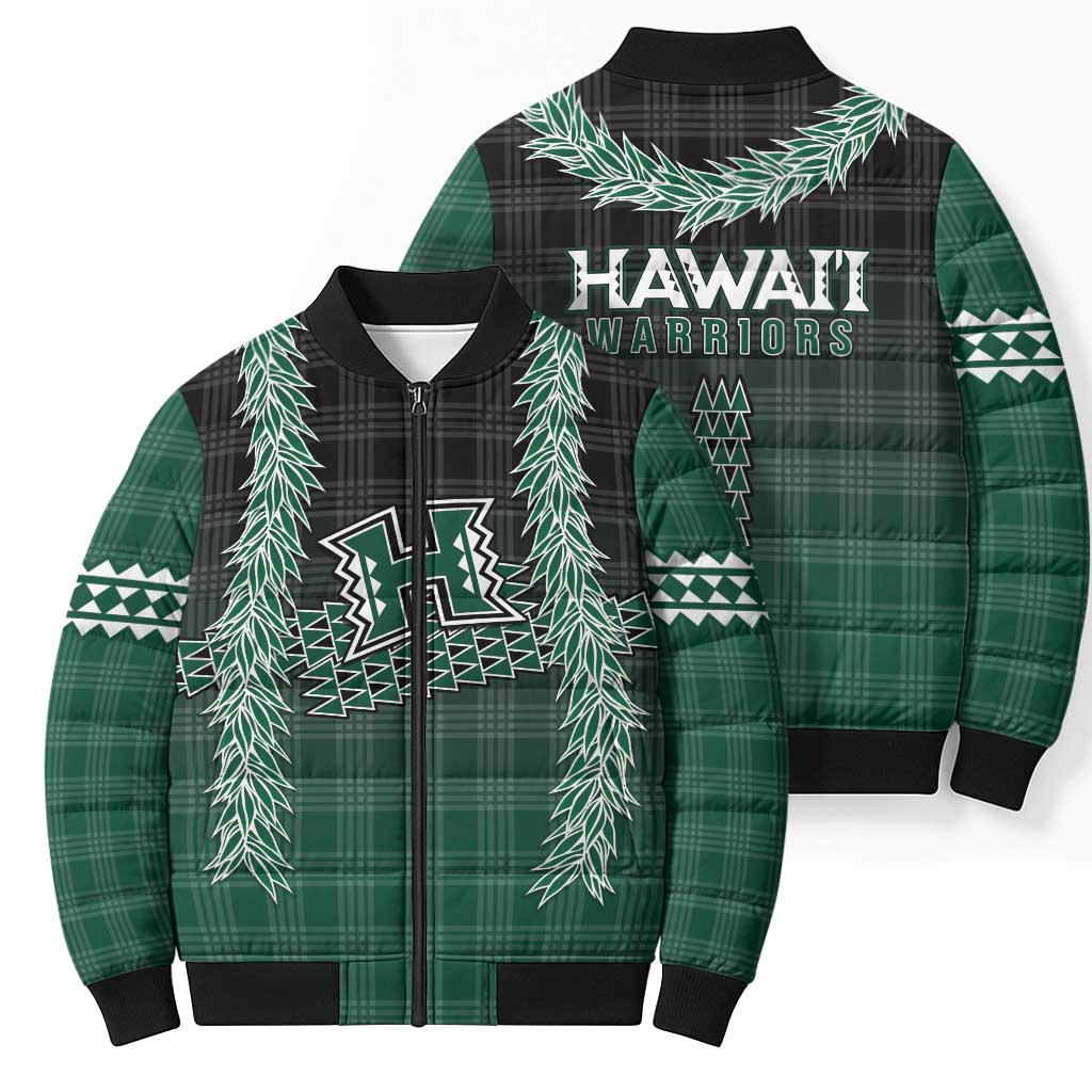 Rainbow Warriors Hawaii Palaka Bomber Puffer Jacket Maile Lei LT7 - Polynesian Pride